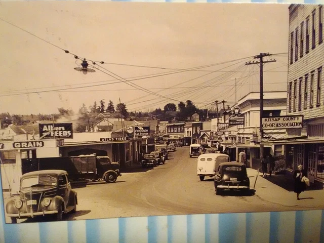 Re-Print -- Post Card Aerial View Over Poulsbo Washington