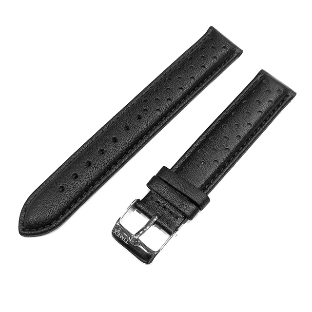 Timex Cinturino di Ricambio, Cambiare Banda IN Pelle Nera Ampiezza 18mm