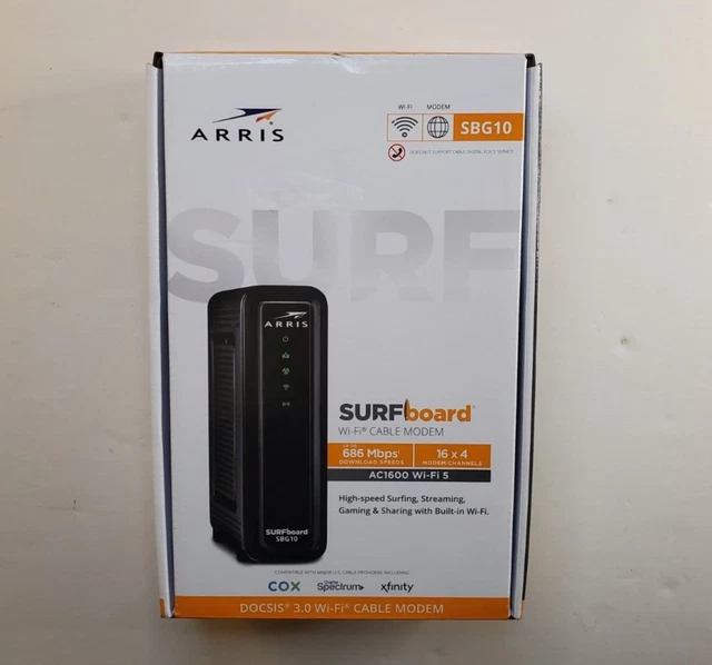BRAND NEW - ARRIS SBG10 SURFboard DOCSIS 3.0 Cable Modem & Wi-Fi Router