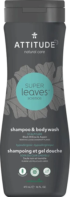 Champú y lavado corporal Super Leaves Science Willow & Aspen de Attitude, 16 oz