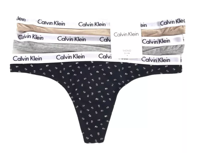 CALVIN KLEIN THONG Panties, Lightweight Cotton Underwear, Black