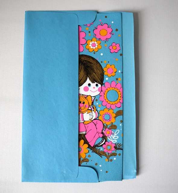 Blue Greetings Cards Love Message Vintage 1960s/1970s Wishing Card Retro USA  4