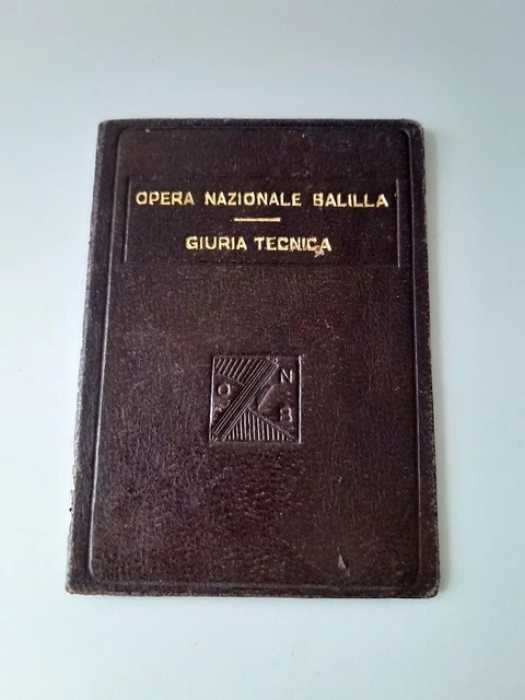 Tessera  Opera Balilla Giuria Tecnica