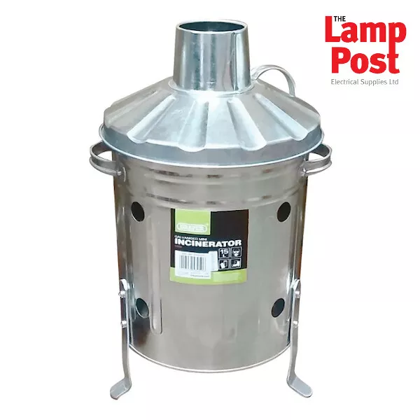 Draper 53250 Mini Incinerator 15L 15 Litre - Galvanised Steel