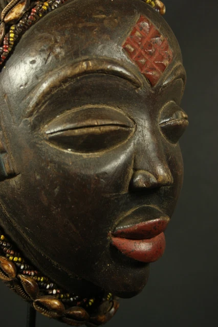 African Black Okuyi helmet mask - PUNU tribe - Gabon, TRIBAL ART,  CRAFTS