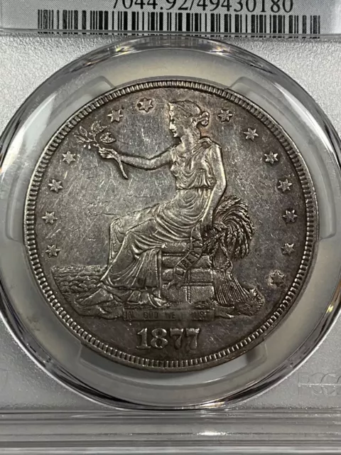 Pcgs Xf Details 1877 P Trade Dollar Lightly Cleaned Looks Au