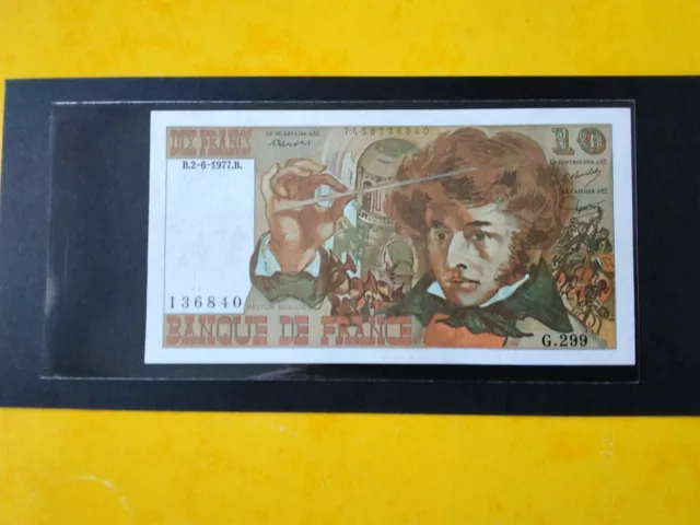 Billet 10 francs Berlioz Du 2-6-1977 neuf (Alphabet G.299)