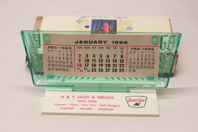 NOS Vintage Sinclair Service Station 1966 Calendar Gas Oil Sign Store Display