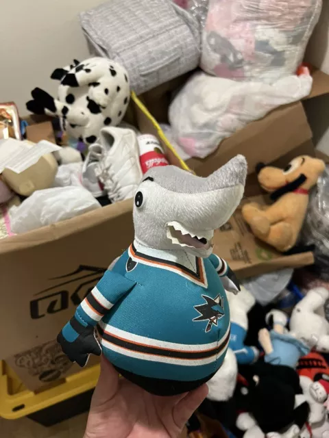 SJ Sharkie San Jose Sharks Mascot 10” Plush Toy Stuffed Animal Hand Puppet  RARE