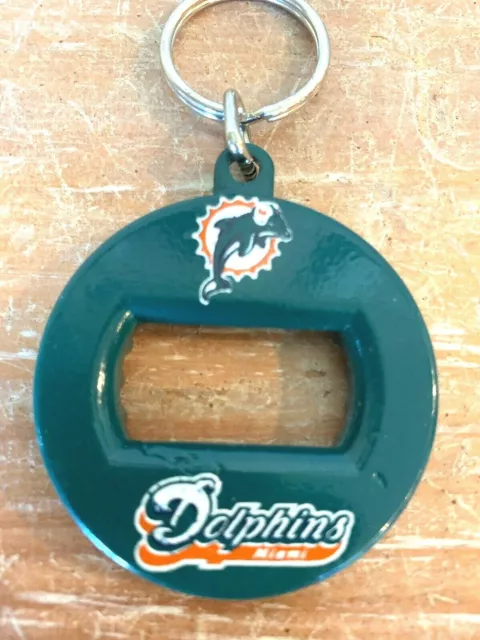 NEW VINTAGE MIAMI DOLPHINS BEV KEY 3 in 1 CAN BOTTLE TWIST OPENER KEYCHAIN