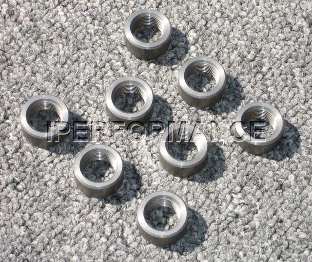 8 (Eight) O2 Sensor Bungs (Steel), M18 x 1.5 Thread, Weld On, Oxygen Sensor Bung