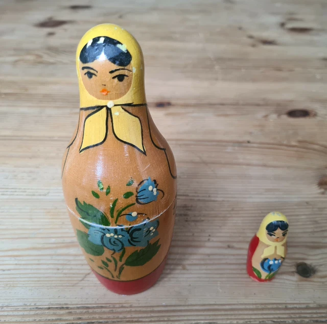 2 Matrioschka Matrjoschka Matroschka Holzpuppen UdSSR Russland
