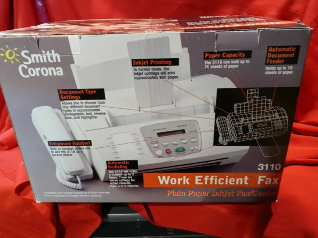 Smith Corona - 3110 Work Efficient Inkjet plain paper Fax Machine -  01499
