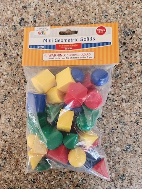 Mini Geometric Solids Set Of 40 #7749 Learning Advantage- NEW