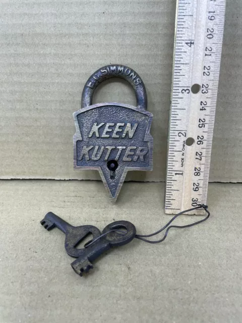 Padlock Keen Kutter 2 Keys Brass Lock, Antique Finish Really Works