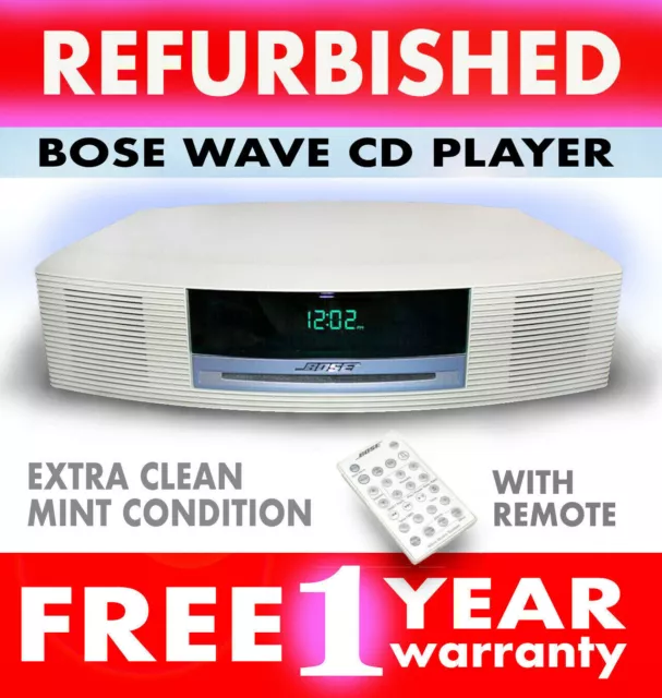 Refurbished Bose Wave Music System AM/FM Radio CD Player Platinum White AWRCC2
