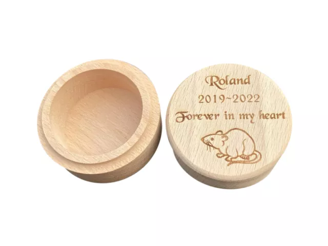 Personalised Engraved Wooden Pet Memorial Ashes Keepsake Urn Casket Box Rat