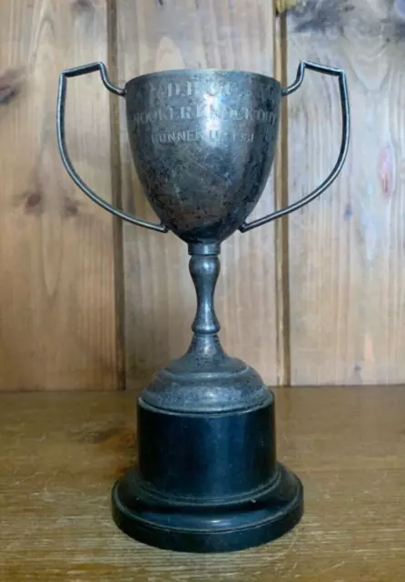 1981 Snooker vintage silver plate trophy, loving cup, trophies