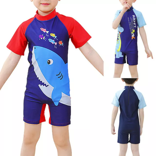 Kid Boy Swimwear Swimsuit Sunsuit Swimming Costume Beach Surfing One Piece 3-12Y