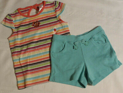 GYMBOREE Girls Size 4 Jungle Gem Striped Shirt Green Shorts Outfit NWT
