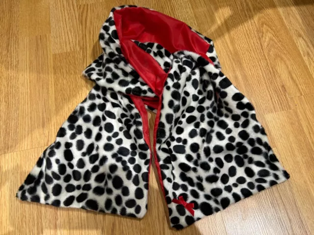 Dalmation Faux Fur Scarf Cruella Fancy Dress