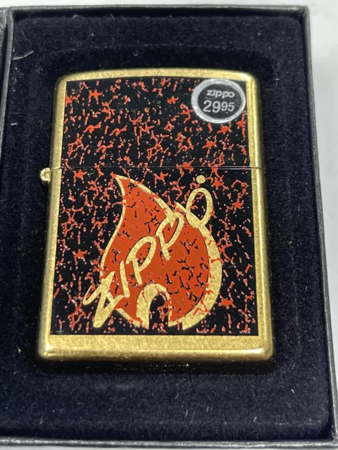 Zippo 2007 Retro Flame Gold Dust Lighter Sealed In Box R70