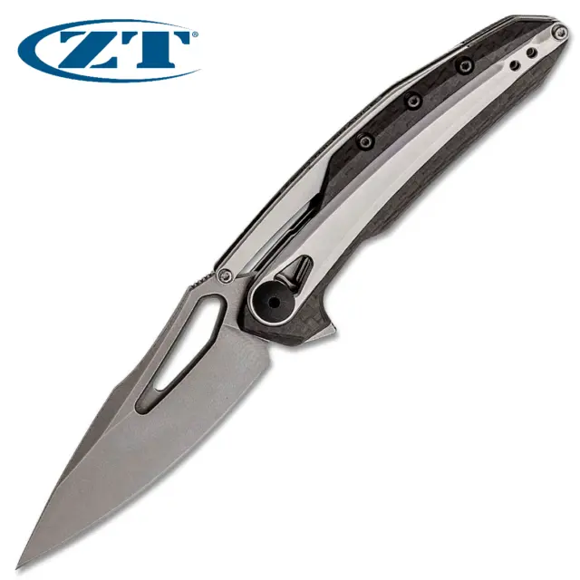 Zt Zero Tolerance 0990 Flipper Carbon Fiber Folding Knife CPM-20CV Blade SN/1870