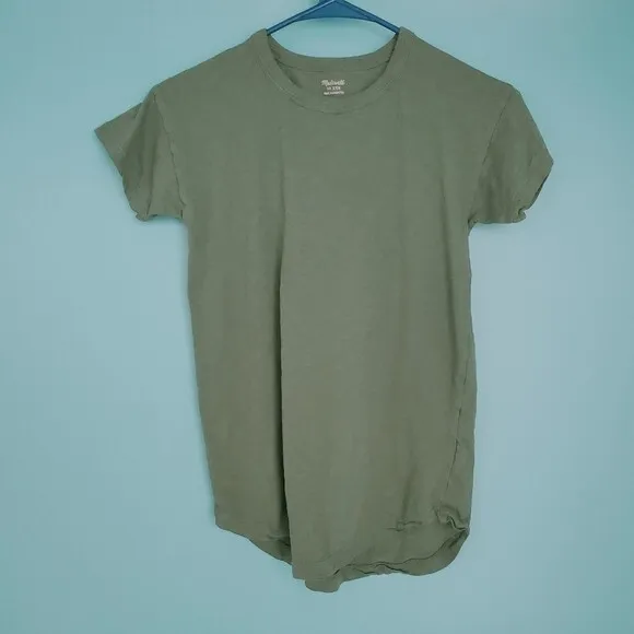 Madewell Women's Size XXS Green Short Sleeve 100% Cotton Tee T-Shirt