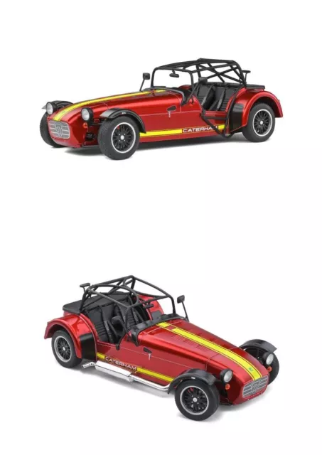 CATERHAM SEVEN 275 ACADEMY 1/18 METALLIC RED/YELLOW  2014 SOLIDO Neuf Boite