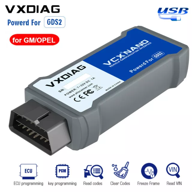 Vxdiag VCX Nano Fit for Gm/Opel with GDS2 and Tech2Win OBD2 Diagnostic Tool USB