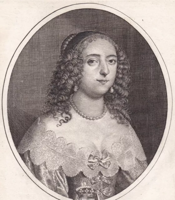 Portrait XVIIe  Marie De Rohan Duchesse De Chevreuse Complot Mazarin Daret 1653