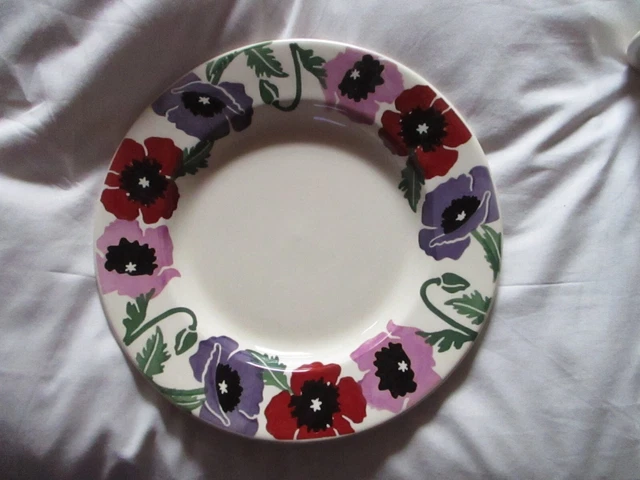 Emma Bridgewater For Liberty Hand Sponged Purple  and  Plum   Poppy plate 10.5"