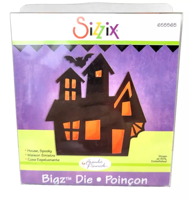 Sizzix Bigz Spooky House Die Haunted Halloween Bat Cuts Various Materials 655565