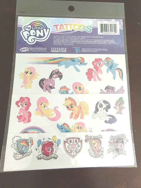 Tatuajes temporales de unicornio de My Little Pony para niños 25 quilates