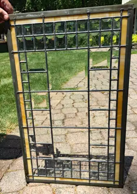 Antique Architectural WINDOW BEVELED PRISMS & BEVELED LEADED GLASS *D*