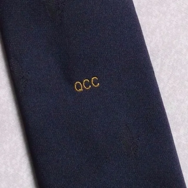 Tie Necktie Mens Vintage Crested Club Association Society QCC