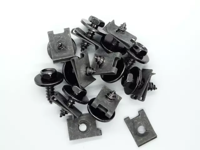 60 Piezas Tuerca de Chapa Tornillos Clips Arandelas Planas para Audi BMW Ford