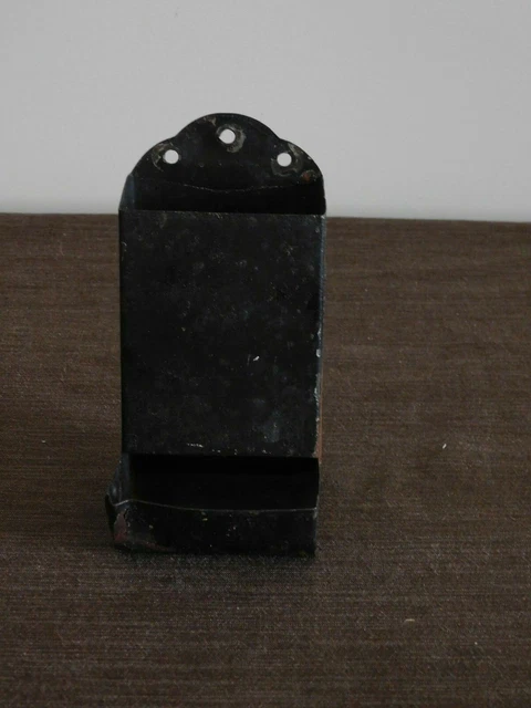 Vintage Tobacco Kitchen 6" High Tin Metal Wall Match Safe