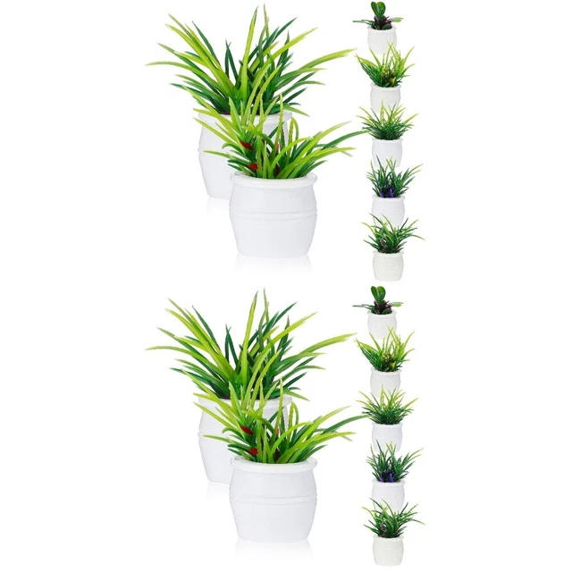 14 ud. Juego de plantas en miniatura realista en macetas