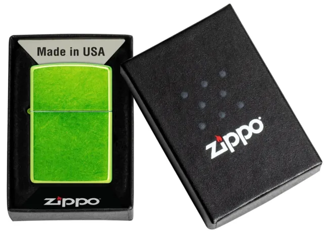 Zippo 24513, Classic Lurid Green Finish Lighter, Full Size 3