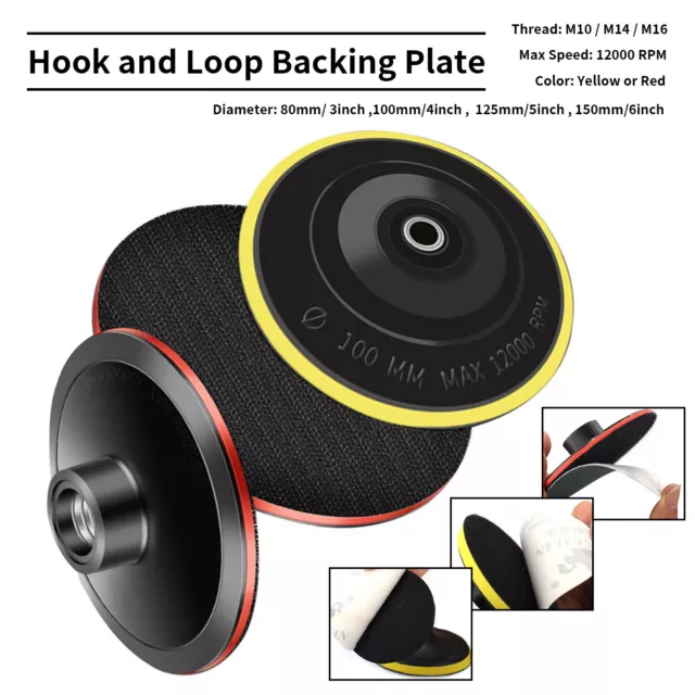 80-150mm Backer Pad Hook and Loop Backing Plate For Polishing Pads Sanding Discs