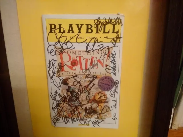 SOMETHING ROTTEN!, OPENING NIGHT, Signed by CAST, PLAYBILL, ST. JAMES THEATRE