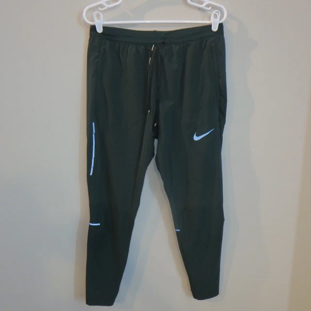 MENS M MEDIUM NIKE SWIFT FLEX 27 RUNNING DRI FIT PANTS BLUE SILVER 857840  425