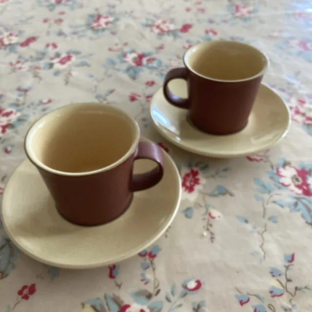 A Pair Of Denby JUICE Coffee Cup & Saucer LEMON Yellow Expresso