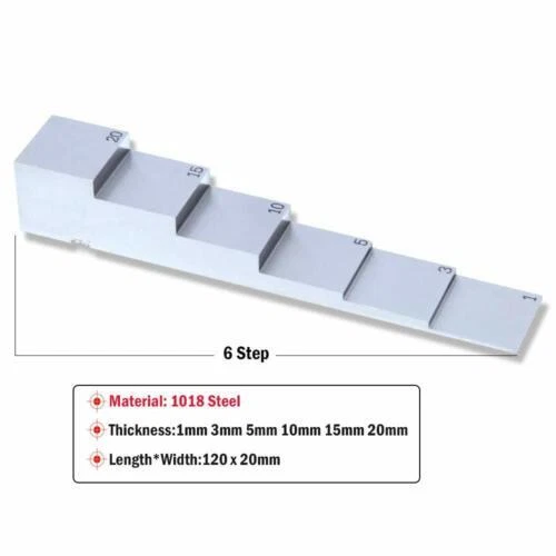 6 STEP CALIBRATION Block for Ultrasonic Thickness Gauge 1 3 5 10 15