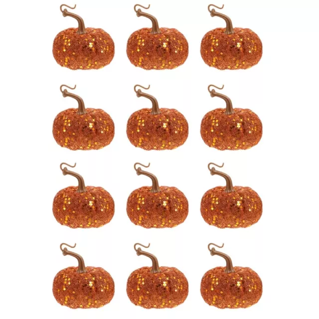 12 Pcs Party Decors Fall Pumpkins Ornaments Simulation Foam Halloween Sequins