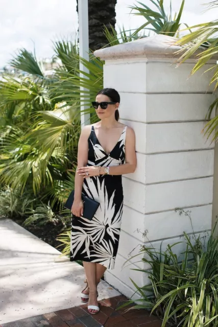 Milly of New York | Liz Palm Print Sheath Dress | Size US8 AU10 to 12