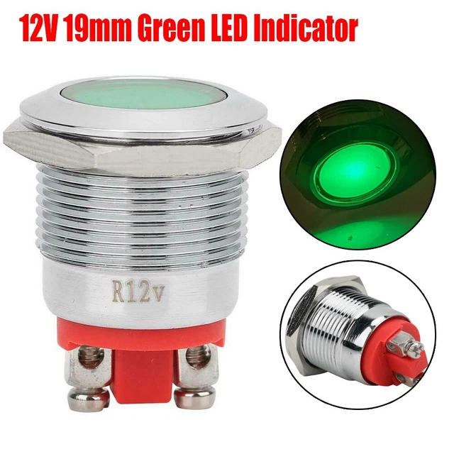 Indicateur LED étanche 19mm AC/DC 220V - Rouge, Boîtier Métallique, Pour équipements Industriels Et Automatisation