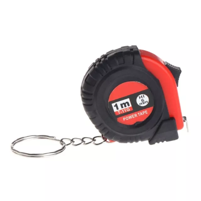 Mini Tape Measure With Keychain Plastic Portable 1m Retractable Ruler Compact-