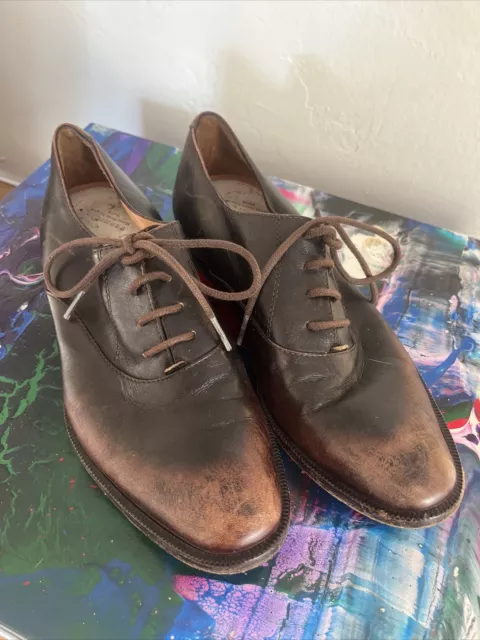 MAISON Margiela 22 Vintage Leather Shoes W Laces Flats 37